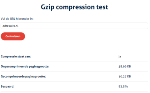 Gzip compression test voorbeeld